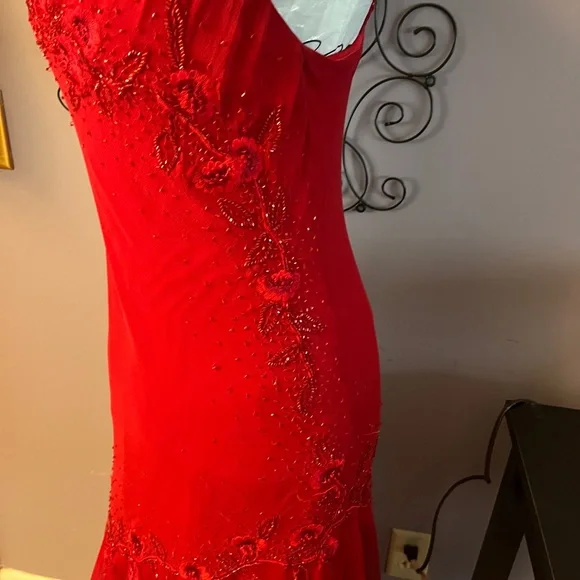 Wrapped in Red Embroidered Gown - Picture 5 of 10